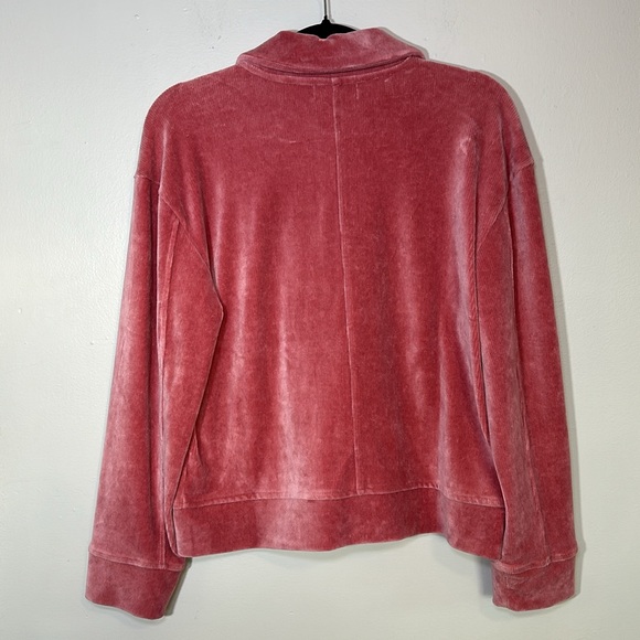 Madewell Texture & Thread corduroy collared full zip jacket pink silver small - Picture 3 of 9